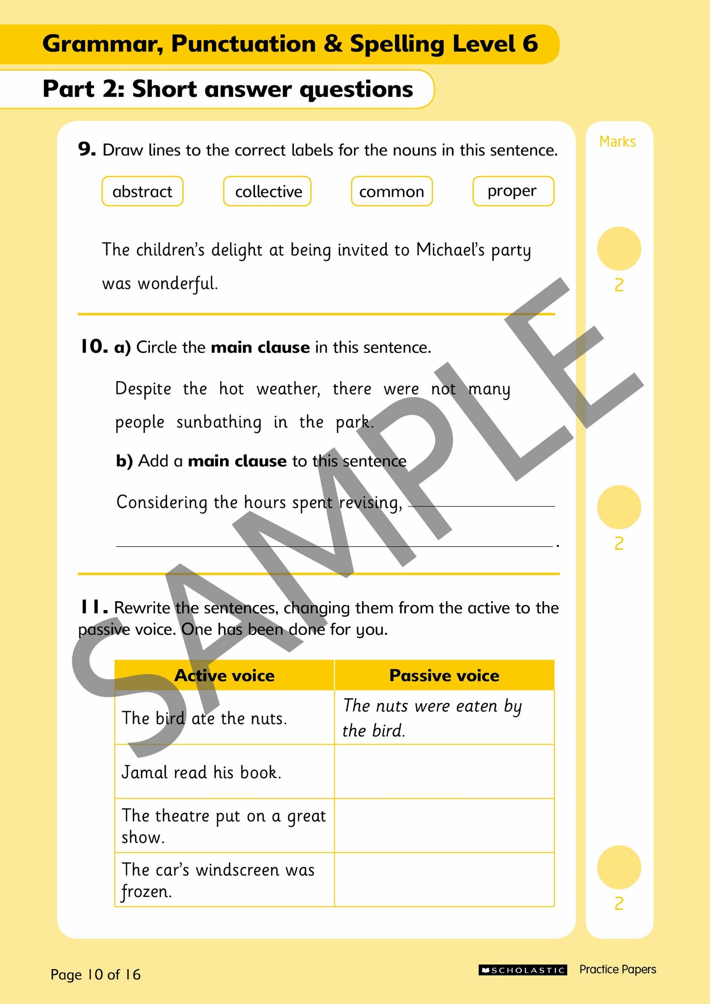 Practice Papers for National Tests: Grammar, Punctuation and Spelling (Levels 6)
