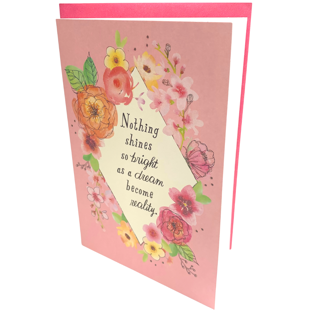 Hallmark: Congratulations - Blush Pink Glitter Dream Becomes Reality