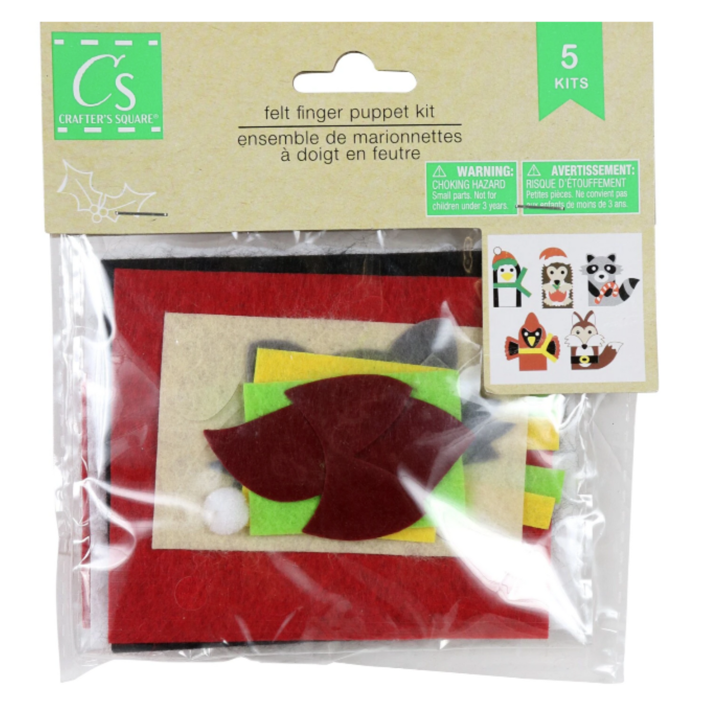 Crafter's Square Felt Finger Puppet Kits (5 Characters in each)