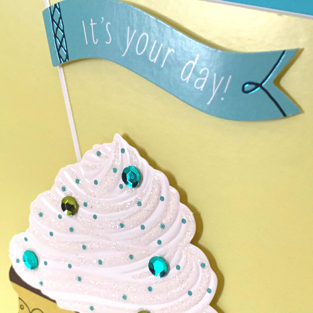 Hallmark: Happy Birthday - Bright and Glittery Birthday Cupcake!