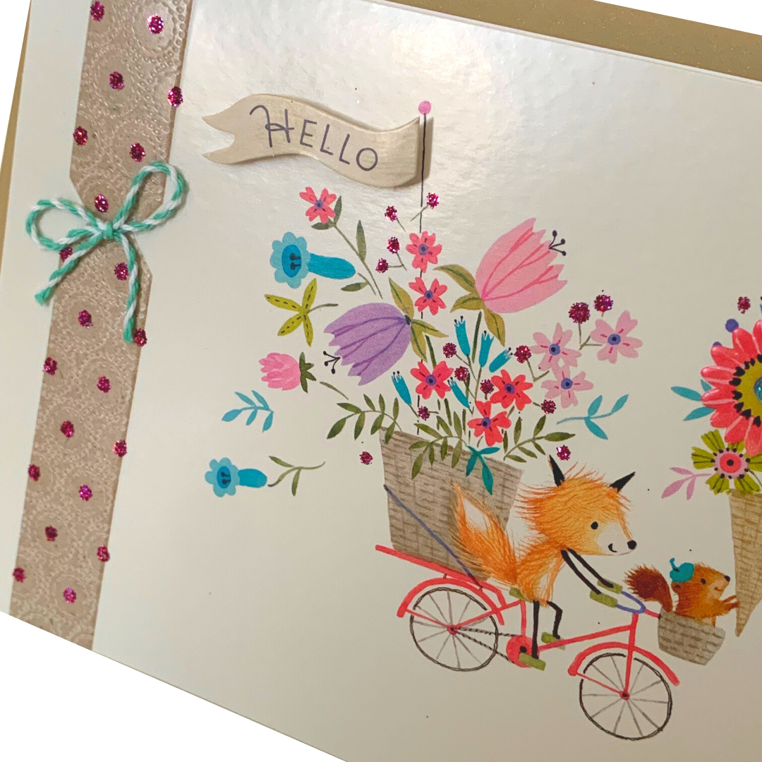 Hallmark: Thinking of You - Glittery Flowers & Friends (Blank Inside)