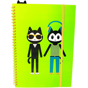 Cool Cats Spiral Notebooks with Ruler