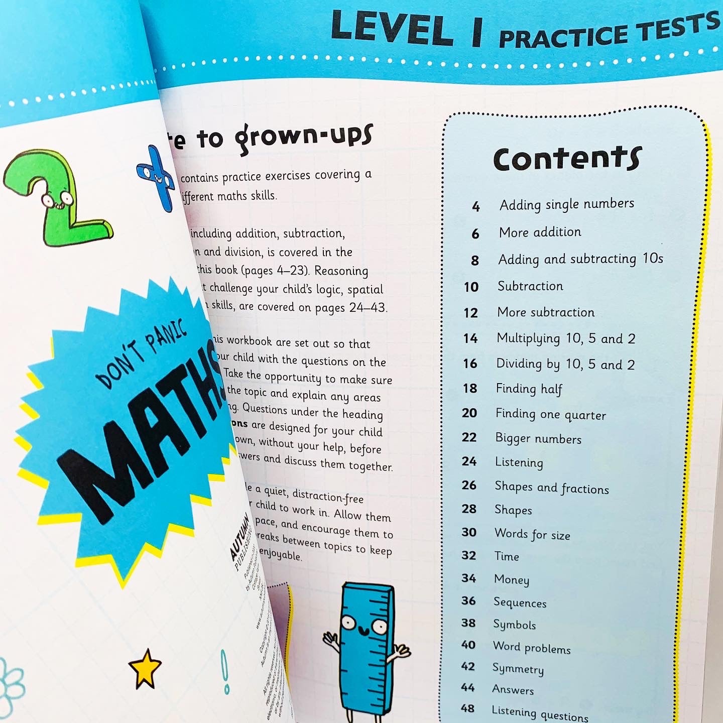 Help With Homework: Don't Panic Maths with Revision Poster Level 1 (Age 7+)
