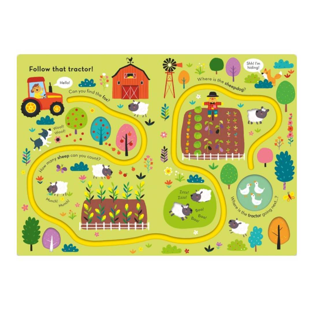 Trace The Trails Follow That Tractor: Board book