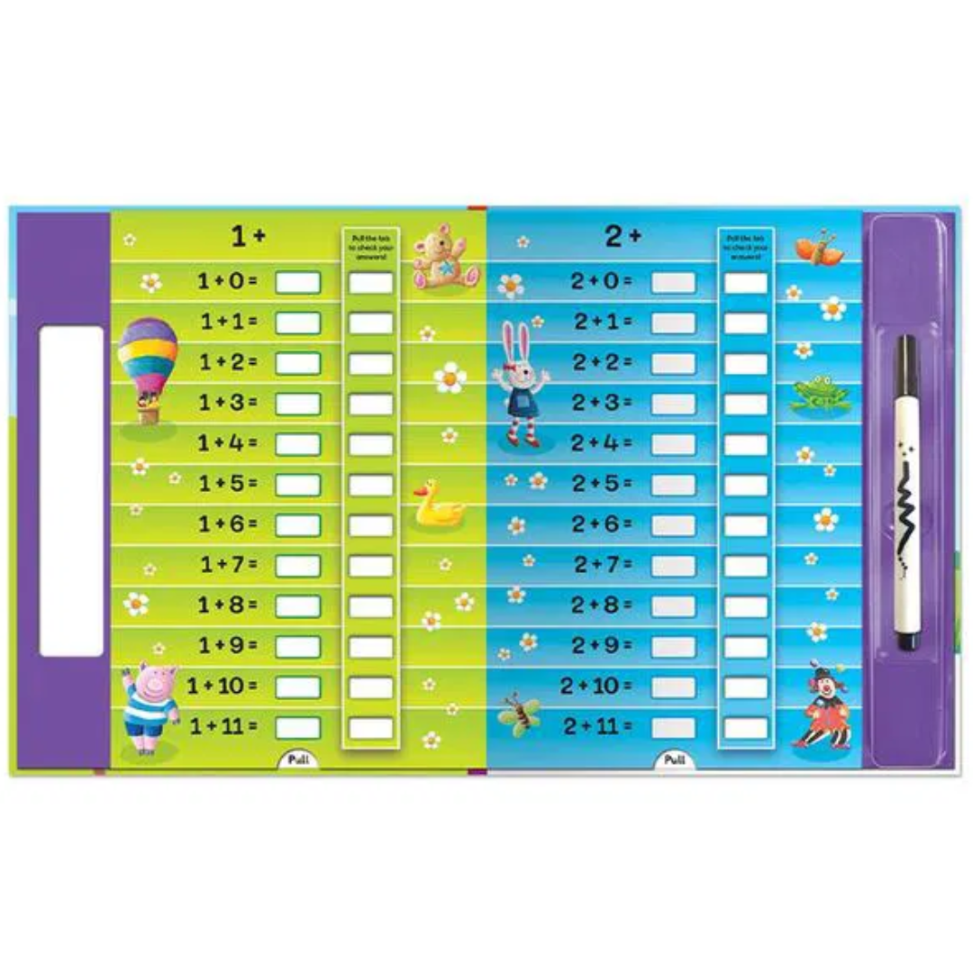 Let's Learn Adding Up ! Pull - The - Tabs : Wipe Clean