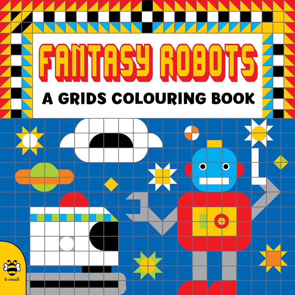 Fantasy Robots Grids Colouring Book