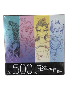 Disney Princess Artist Sketch Puzzle: Ariel, Aurora, Belle, Cinderella (500 pieces)