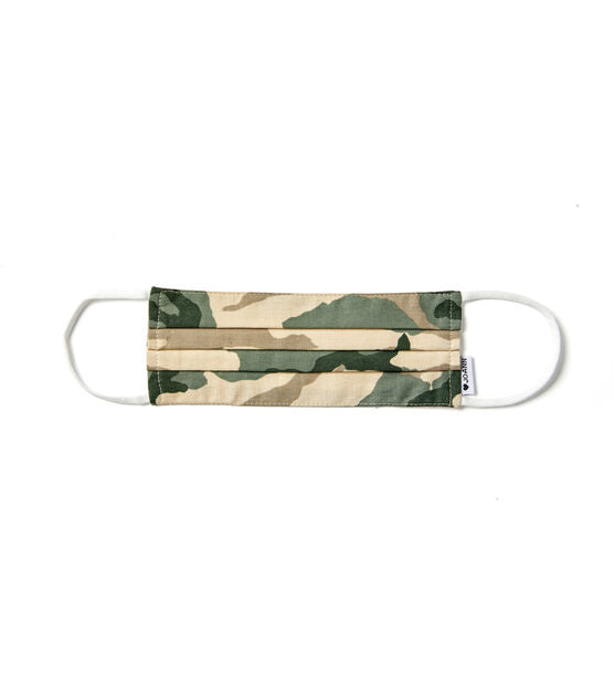 Kid's Green Camo Cotton Face Mask (XS)