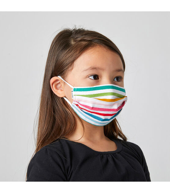 Kid's Rainbow Stripe Cotton Face Mask (XS)