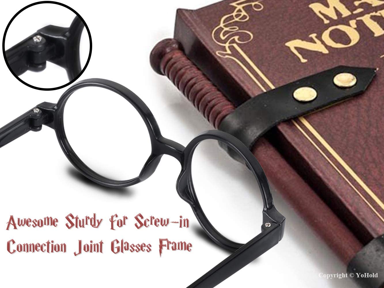 Harry Potter Glasses, Magic Wand, and Scar Tattoo Dress-Up Set (1 glasses and tattoo in each)