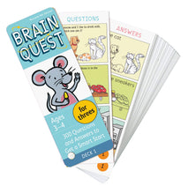 Load image into Gallery viewer, Brain Quest for Threes Q&amp;A Cards: 300 Questions and Answers to Get a Smart Start (Ages 3-4)