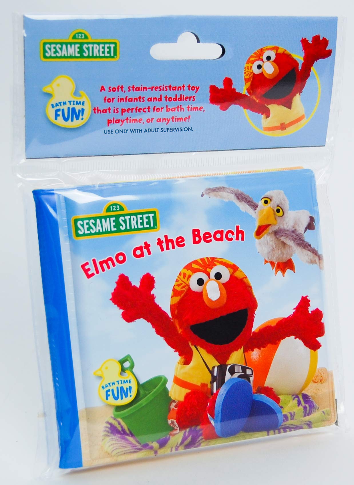 Sesame Street Bath Time Bubble Book Elmo at the Beach Red
