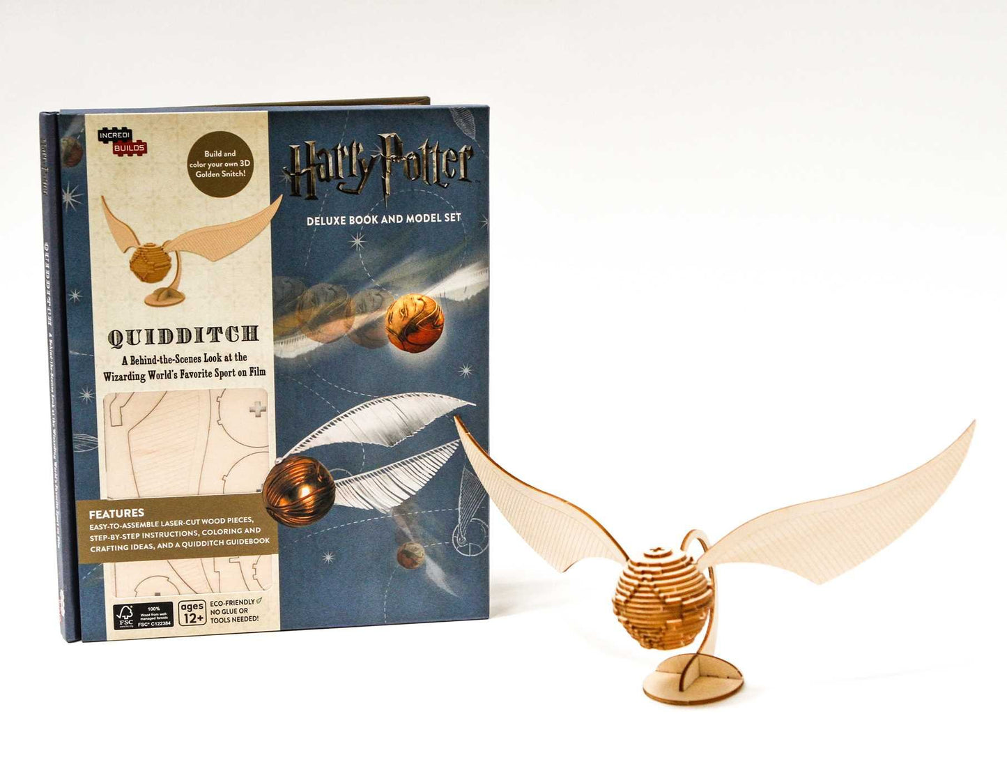 Harry Potter Quidditch Book and 3D Wood Model Figure Kit - Build, Paint and Collect!