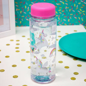 Sass & Belle - Rainbow Unicorn Clear Water Bottle