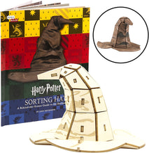 Load image into Gallery viewer, Harry Potter Sorting Hat Book and 3D Wood Model Figure Kit - Build, Paint and Collect!