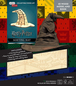Harry Potter Sorting Hat Book and 3D Wood Model Figure Kit - Build, Paint and Collect!