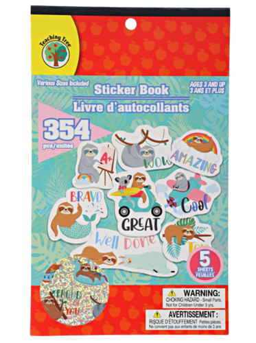 Teaching Tree Reward Stickers: Sloth Fun (Over 354 stickers and 5 sheets)
