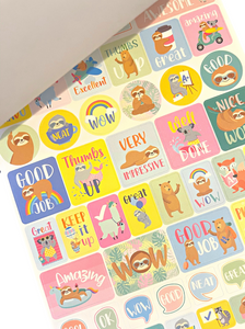 Teaching Tree Reward Stickers: Sloth Fun (Over 354 stickers and 5 sheets)
