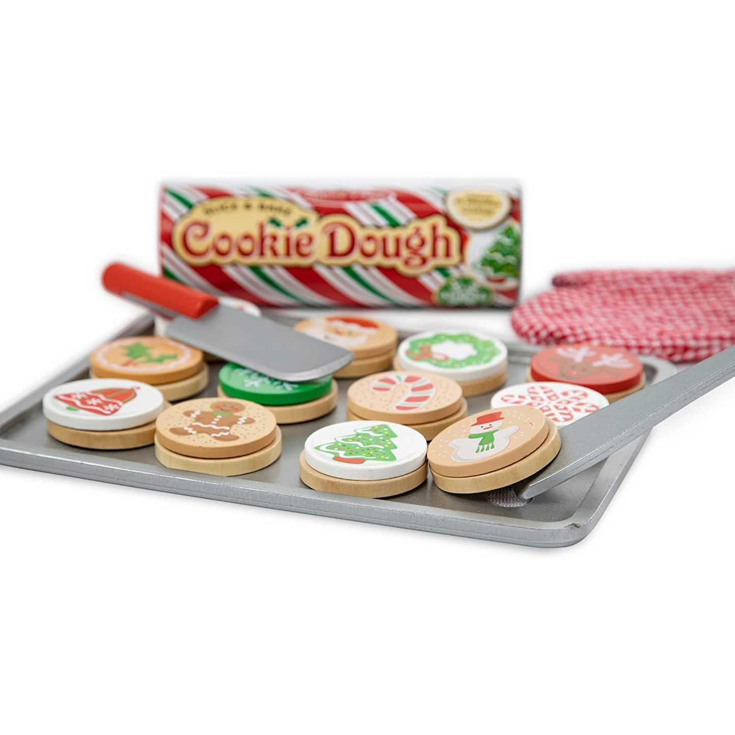 Melissa Doug Slice and Bake Wooden Christmas Cookie Play Food Set Red Balloon Books
