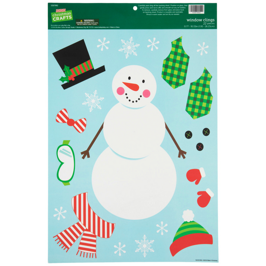 Window Decorations: Dress-Up Snowman Window Clings