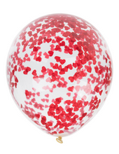 Load image into Gallery viewer, Valentine PINK Heart Confetti Balloons (8 count)
