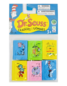 Dr. Seuss Book Erasers (6 pieces)