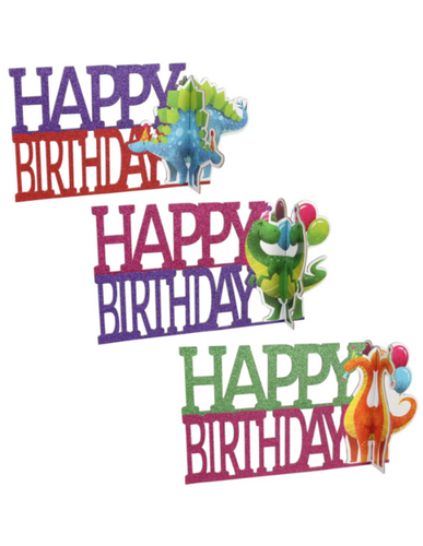 Dinosaur Themed Happy Birthday Banners, 5.5x13.6-in.