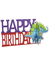 Load image into Gallery viewer, Dinosaur Themed Happy Birthday Banners, 5.5x13.6-in.