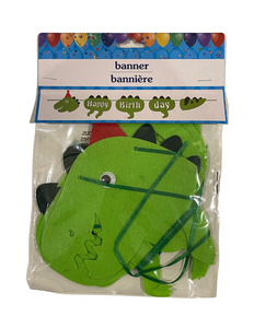 Happy Birthday Dinosaur Felt Banner with Cutouts