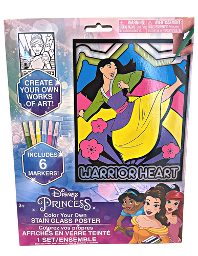 Disney Princess: Stain Glass Poster (Mulan and Cinderella)
