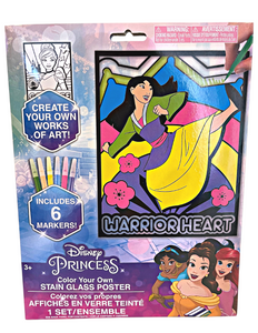 Disney Princess: Stain Glass Poster (Mulan and Cinderella)