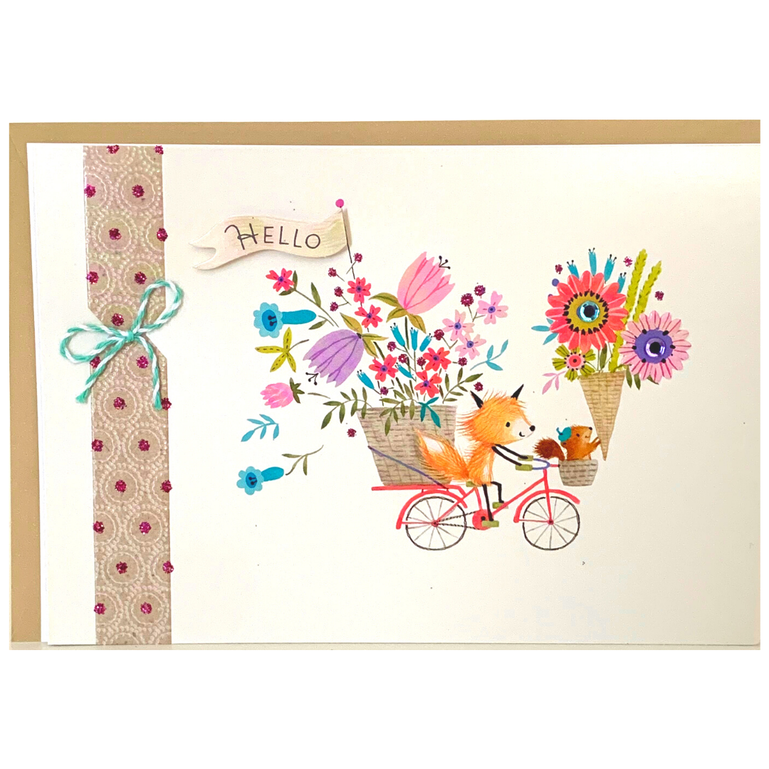 Hallmark: Thinking of You - Glittery Flowers & Friends (Blank Inside)