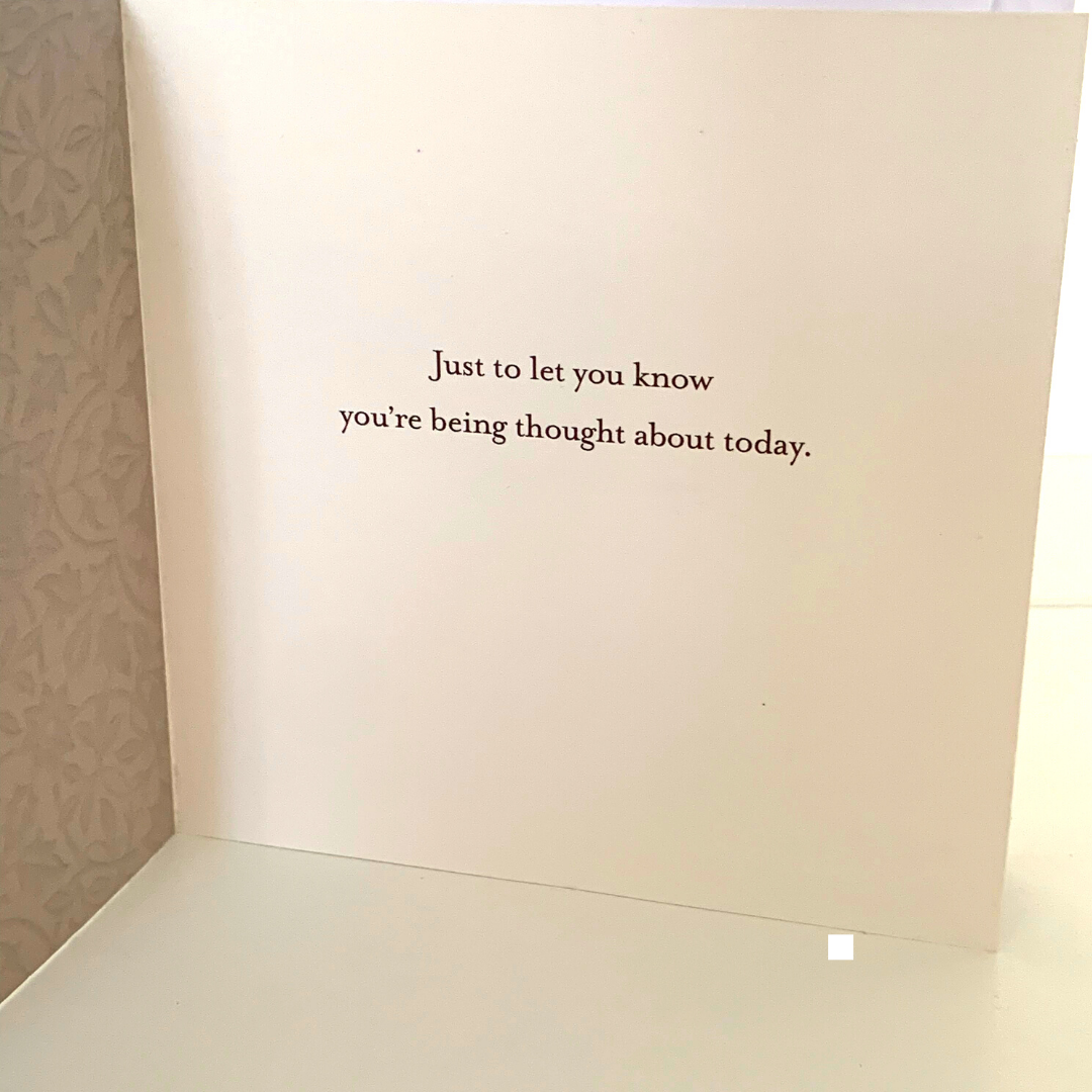 Hallmark: Thinking of You - Royal Brown & Silver Flowers & Vines