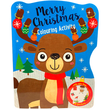 Load image into Gallery viewer, Merry Christmas Reindeer Colouring Book (with more than 100 stickers!)