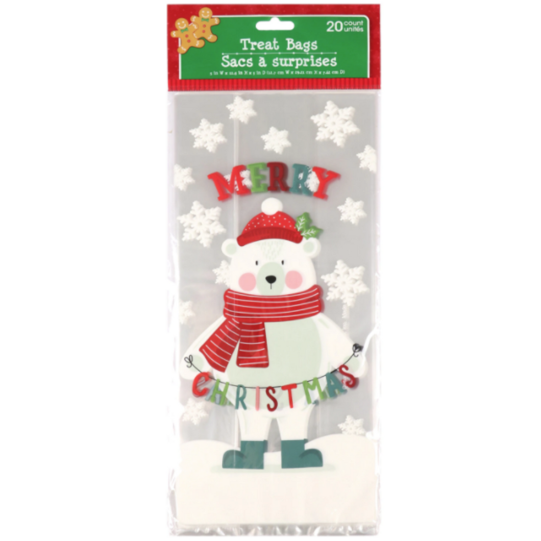 Polar Bear Merry Christmas Treat Bags (20 count)