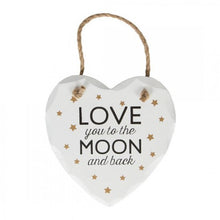 Load image into Gallery viewer, Sass &amp; Belle - Love You to the Moon Golden Stars Heart Plaque