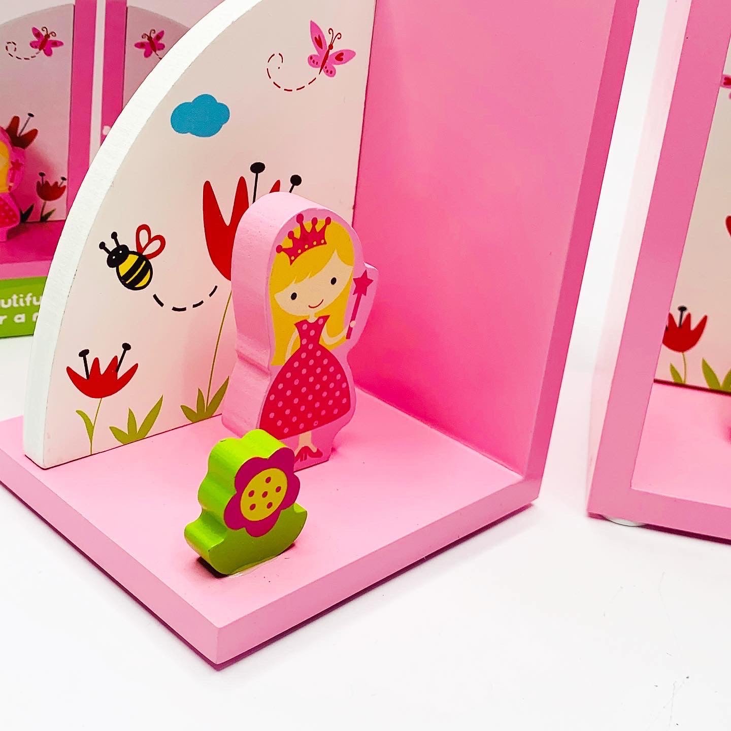 Wooden Princess Bookends