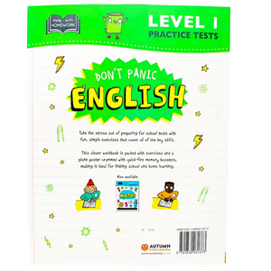 Help With Homework: Don't Panic English with Revision Poster Level 1 (Age 7+)