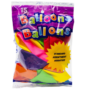 12" Party Balloons Rainbow Colours (15 pack)