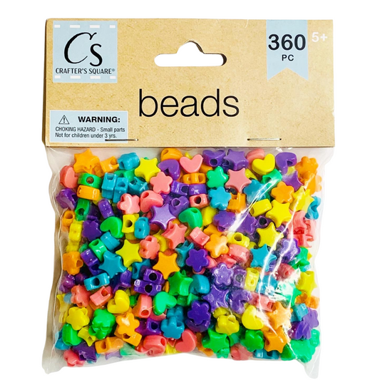 Crafter's Square: Multi-Coloured Shape Beads (360 pieces)