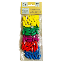 Load image into Gallery viewer, Crafter&#39;s Square: Multi-Coloured Wood Oblong Beads (90 pieces)