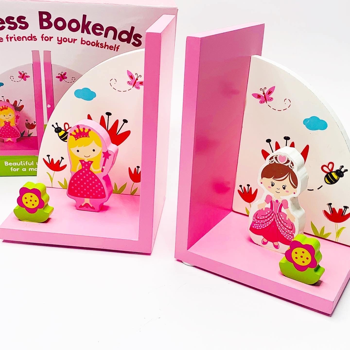 Wooden Princess Bookends