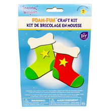 Load image into Gallery viewer, Christmas Fun-Foam Craft Kit: Christmas Stockings (Set of 2)