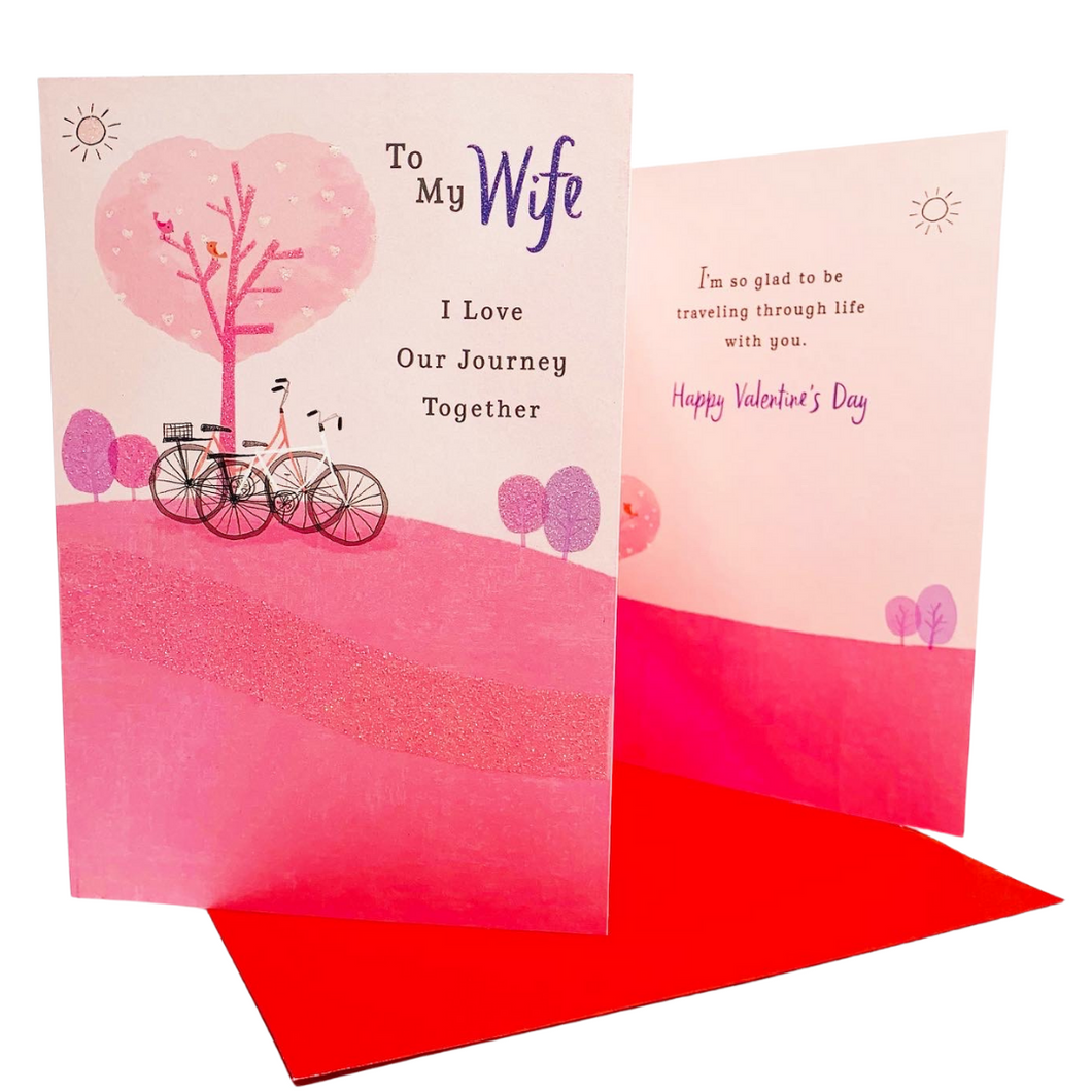 For My Wife: Our Journey Glittery Hallmark Valentine's Day Card
