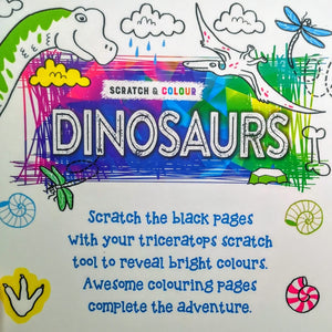 Dinosaurs: Scratch & Colour