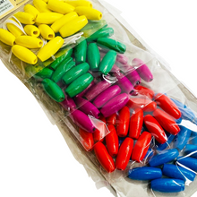 Load image into Gallery viewer, Crafter&#39;s Square: Multi-Coloured Wood Oblong Beads (90 pieces)