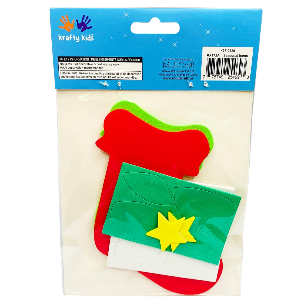 Christmas Fun-Foam Craft Kit: Christmas Stockings (Set of 2)