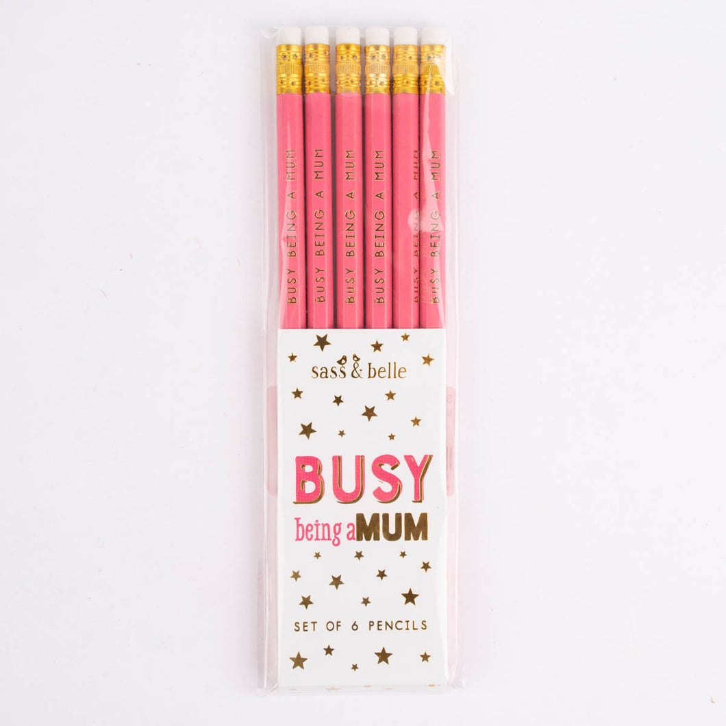 Sass & Belle - Busy Being a Mum Set of 6 Pencils