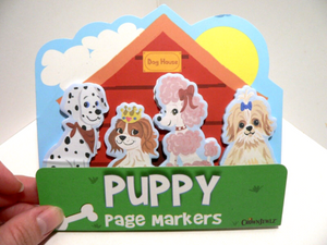 Puppy Dog Shaped (Dalmatian-Spaniel-Poodle-Maltese) Page Marker Stick-Ons Sticky Tabs, 4 Designs