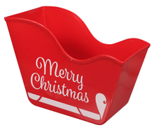 Load image into Gallery viewer, Red Plastic Santa&#39;s Sleigh Shaped Bins